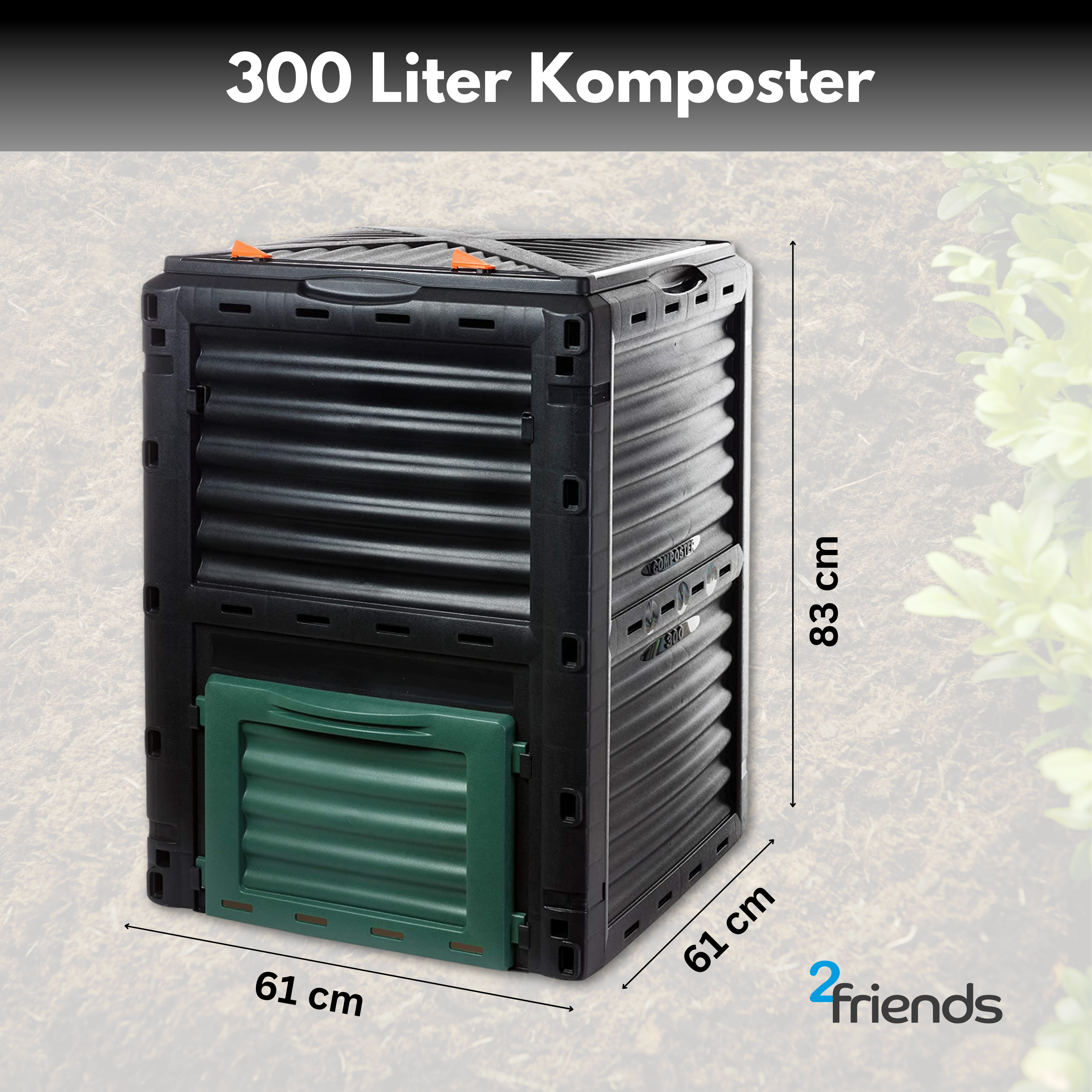 Kompostnik Sustania, set 3 kosov, 300l, 83x61x61cm, izdelano v EU