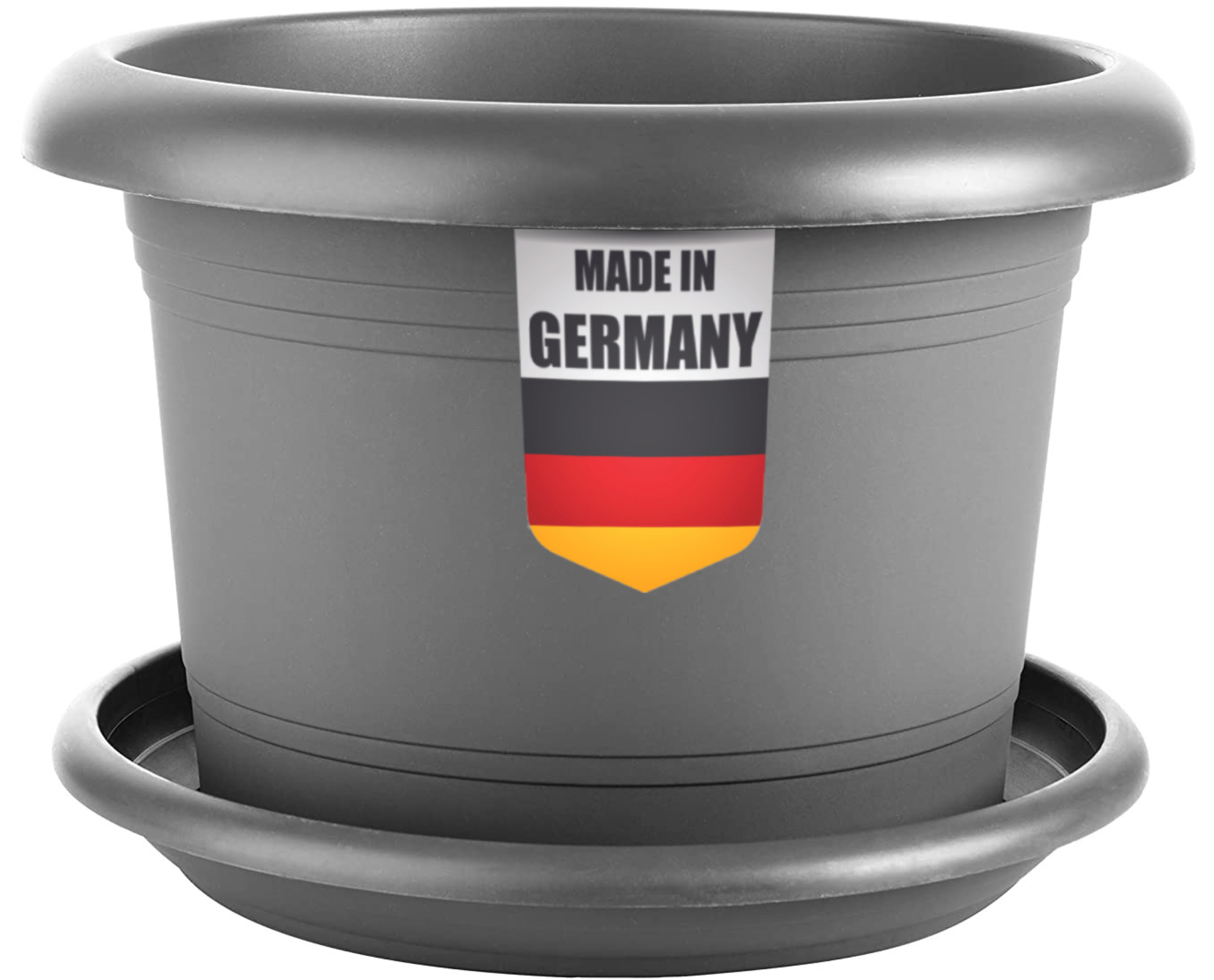 1er Blumenkübel Groß, Groß Ø50 x H34 cm, 66 Liter, Garantiert kippsicher mit Drainagesystem - Extrem belastbare Pflanzkübel - Stabile Blumentopf Groß Anthrazit