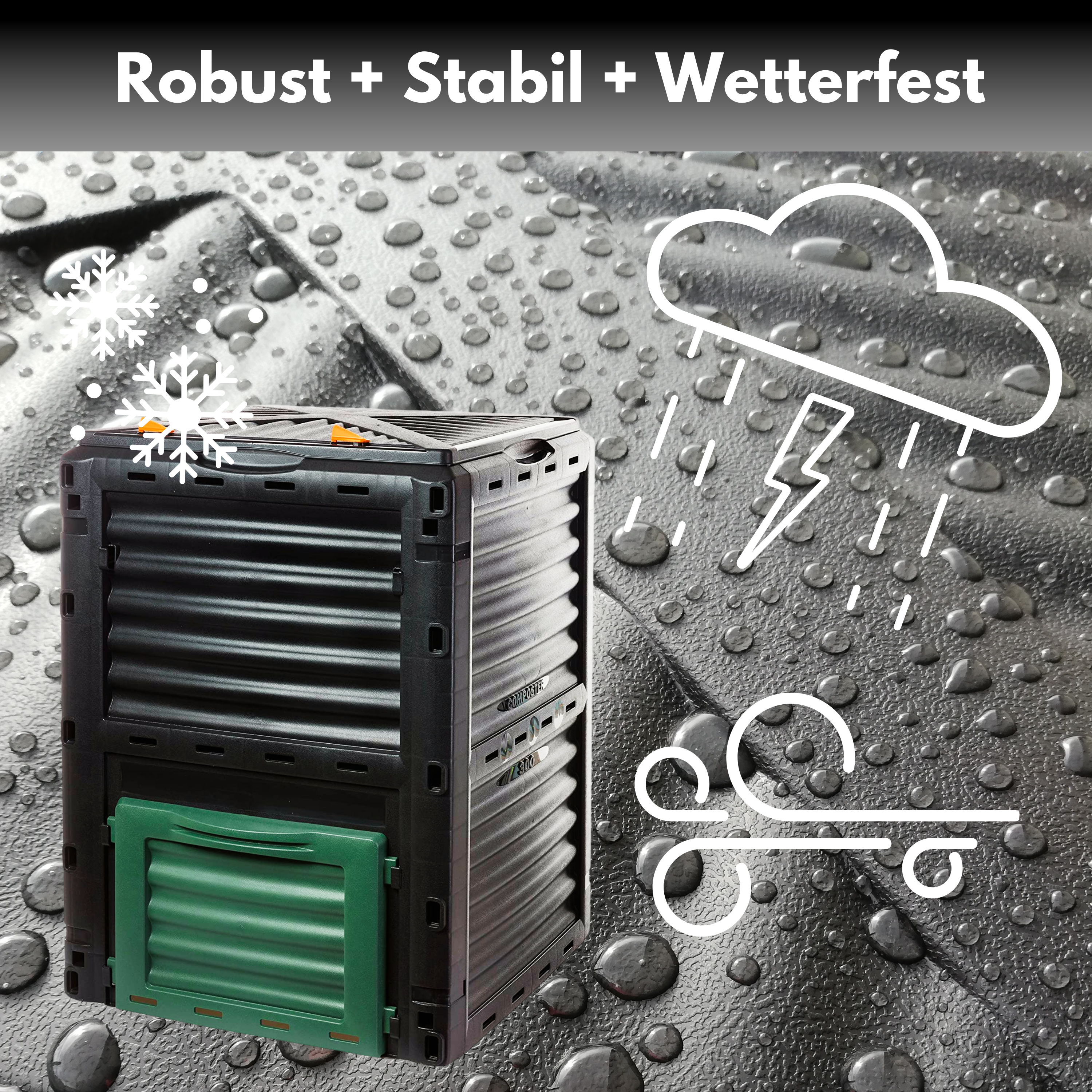 Kompostnik Sustania, set 3 kosov, 300l, 83x61x61cm, izdelano v EU