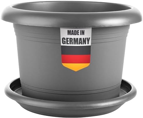 1er Blumenkübel XXL Groß, Groß Ø70 x H56 cm, Garantiert kippsicher mit Drainagesystem - Extrem belastbare Pflanzkübel - Stabile Blumentopf Groß Anthrazit