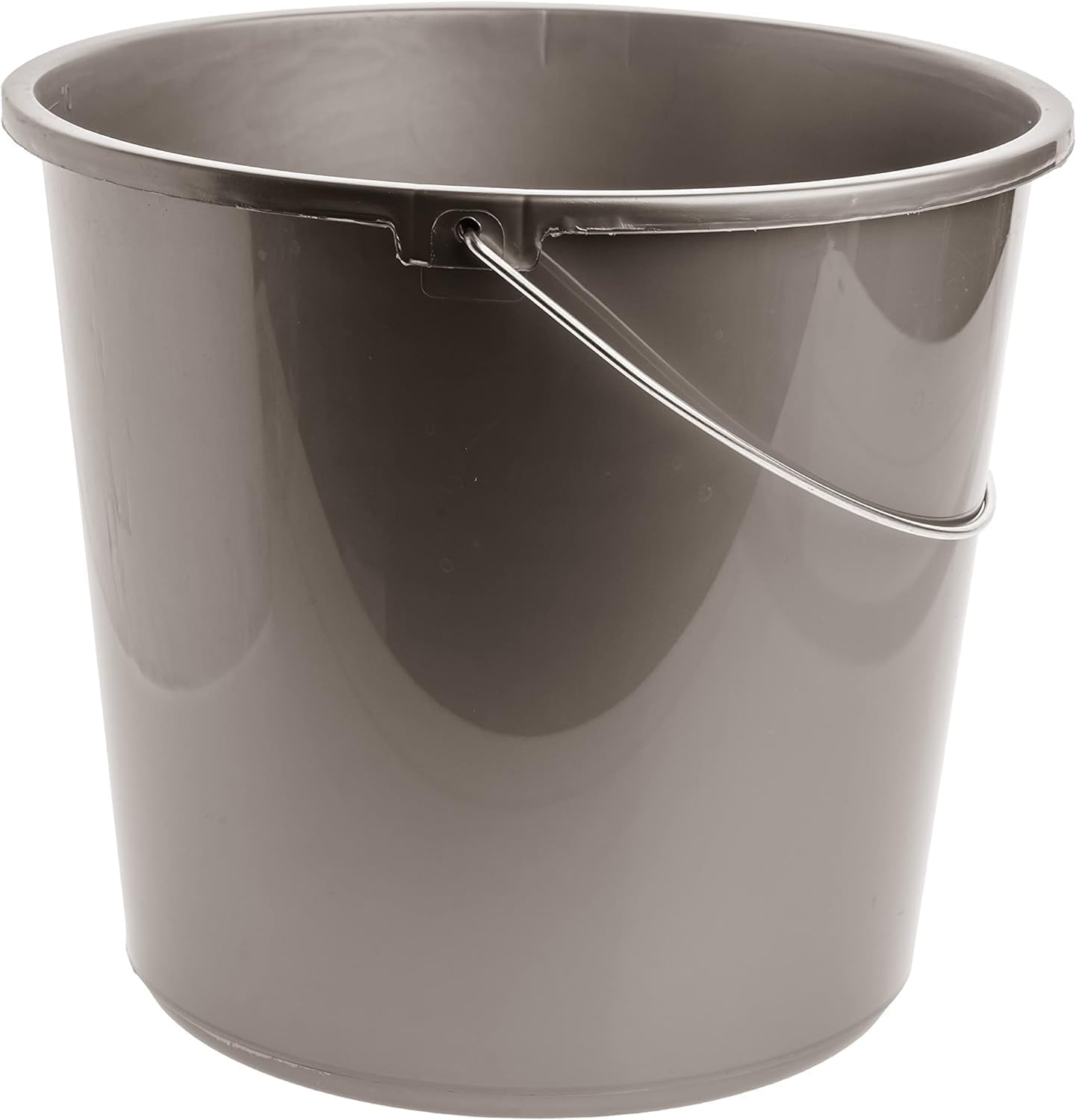 Lot de 2 seaux de nettoyage 10 litres avec échelle graduée et poignées en métal gris
