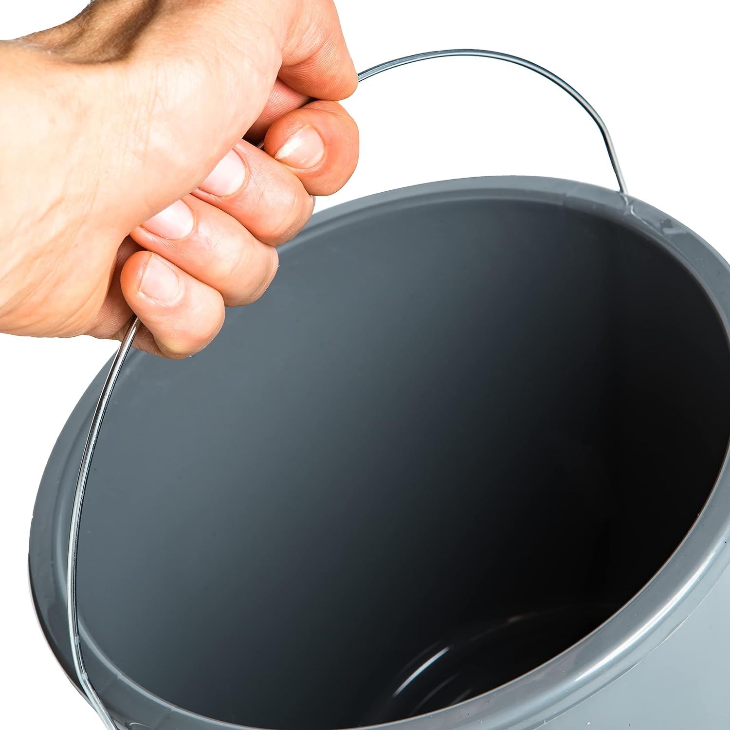 Lot de 2 seaux de nettoyage 10 litres avec échelle graduée et poignées en métal gris