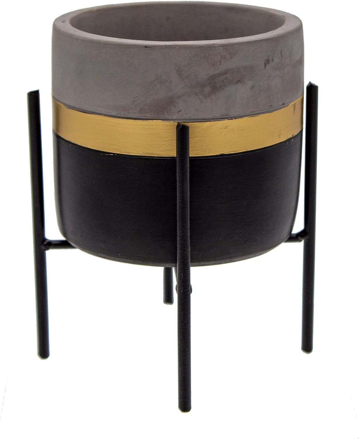 Übertopf 3er Set Übertöpfe aus Zement mit Metallfüßen