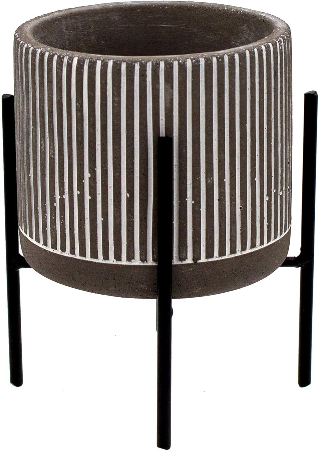 Übertopf 3er Set Übertöpfe aus Zement mit Metallfüßen