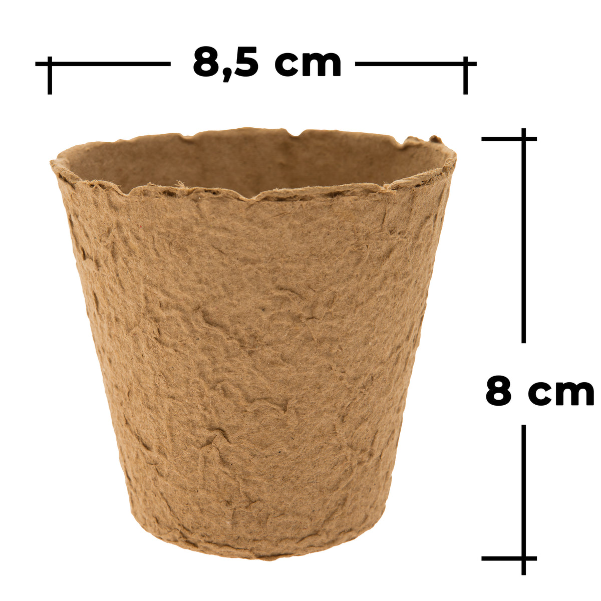 44er Set Bio-Anzuchttöpfe, 20x ⌀ 8,5cm + 24x ⌀ 6,5cm, Biologisch Abbaubar