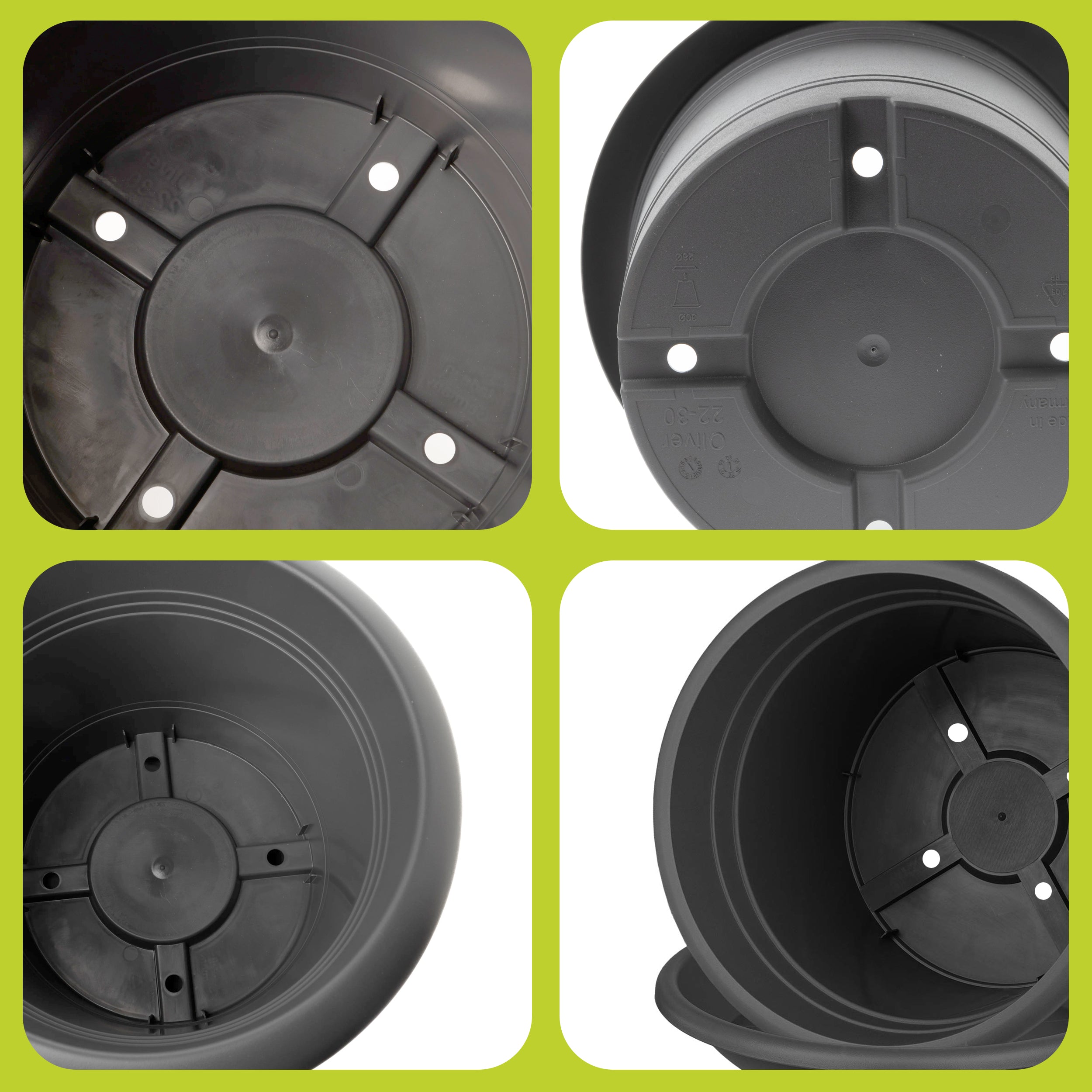 2er Blumenkübel XXL Groß, Groß Ø80 x H63 cm, Garantiert kippsicher mit Drainagesystem - Extrem belastbare Pflanzkübel - Stabile Blumentopf Groß Anthrazit
