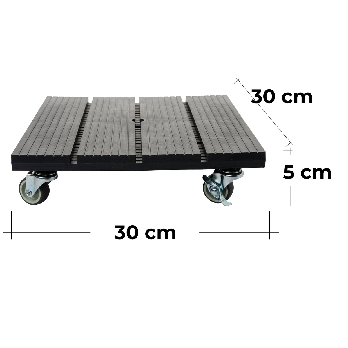 Pflanzenroller 1er Set, 30x30 cm Anthrazit, Wetterfest & Bis 80 kg Tragkraft