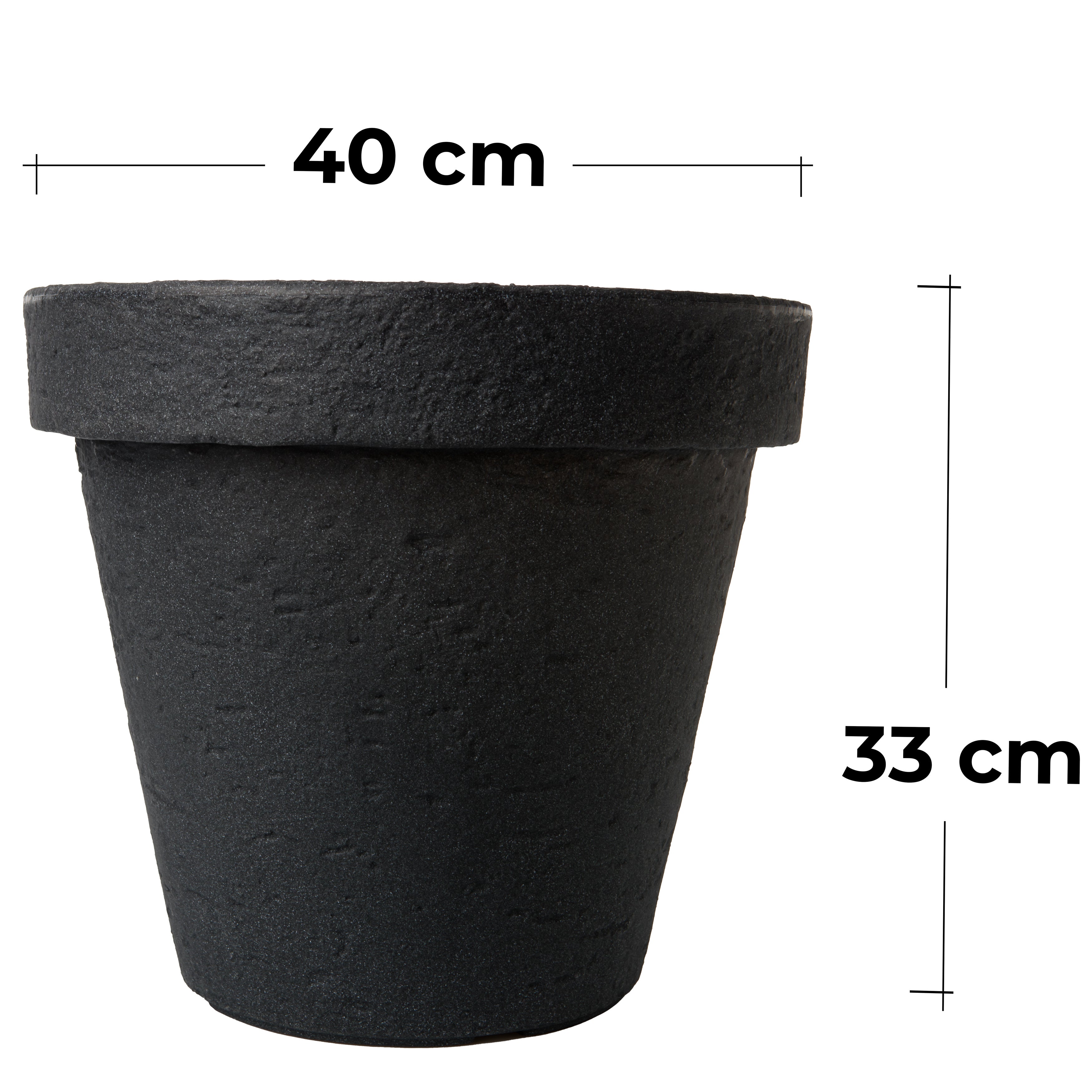 2er Blumentopf Premium Groß 40cm, Anthrazit - Pflanzkübel Groß Rund - Wetterfest, Langlebig und Stabil