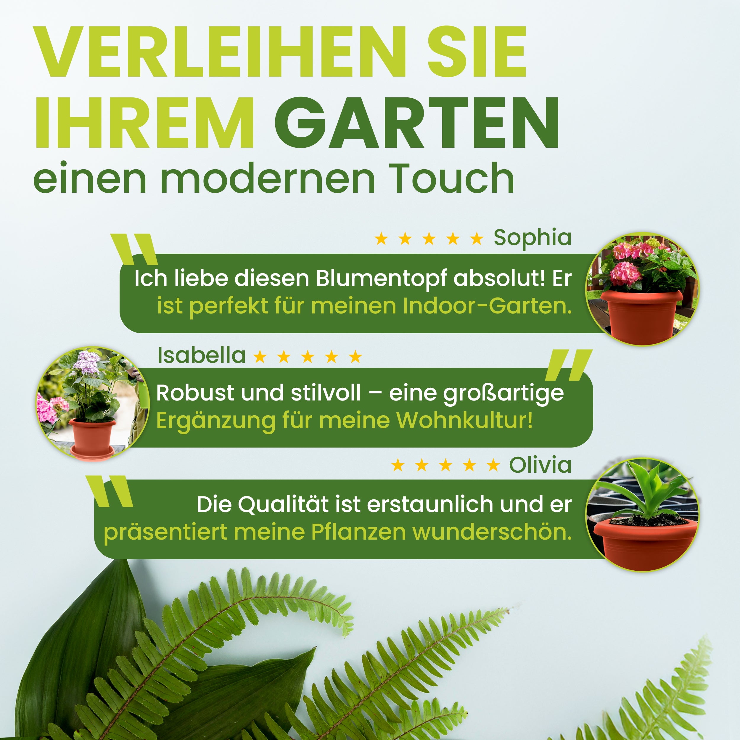 2er Blumentopf Groß Ø40 x H28 cm, mit Untersetzer Terracotta - Pflanzkübel Groß  - Wetterfest, Langlebig und Stabil