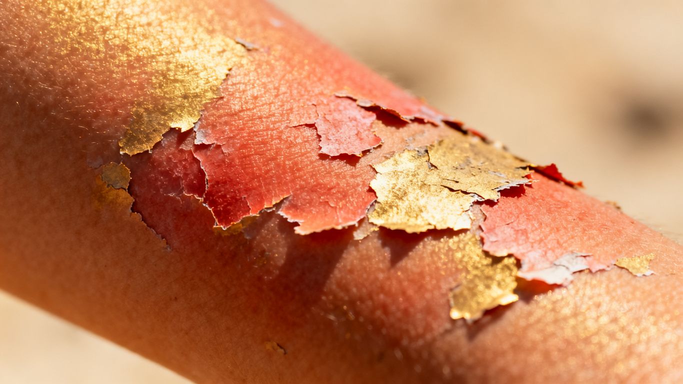 Sonnengeschädigte Haut im Sommer