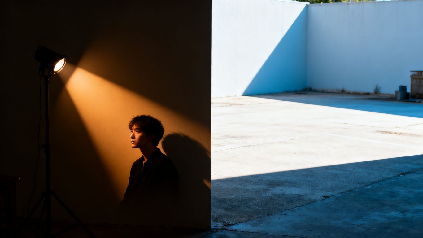 Person im Schatten und im hellen Licht