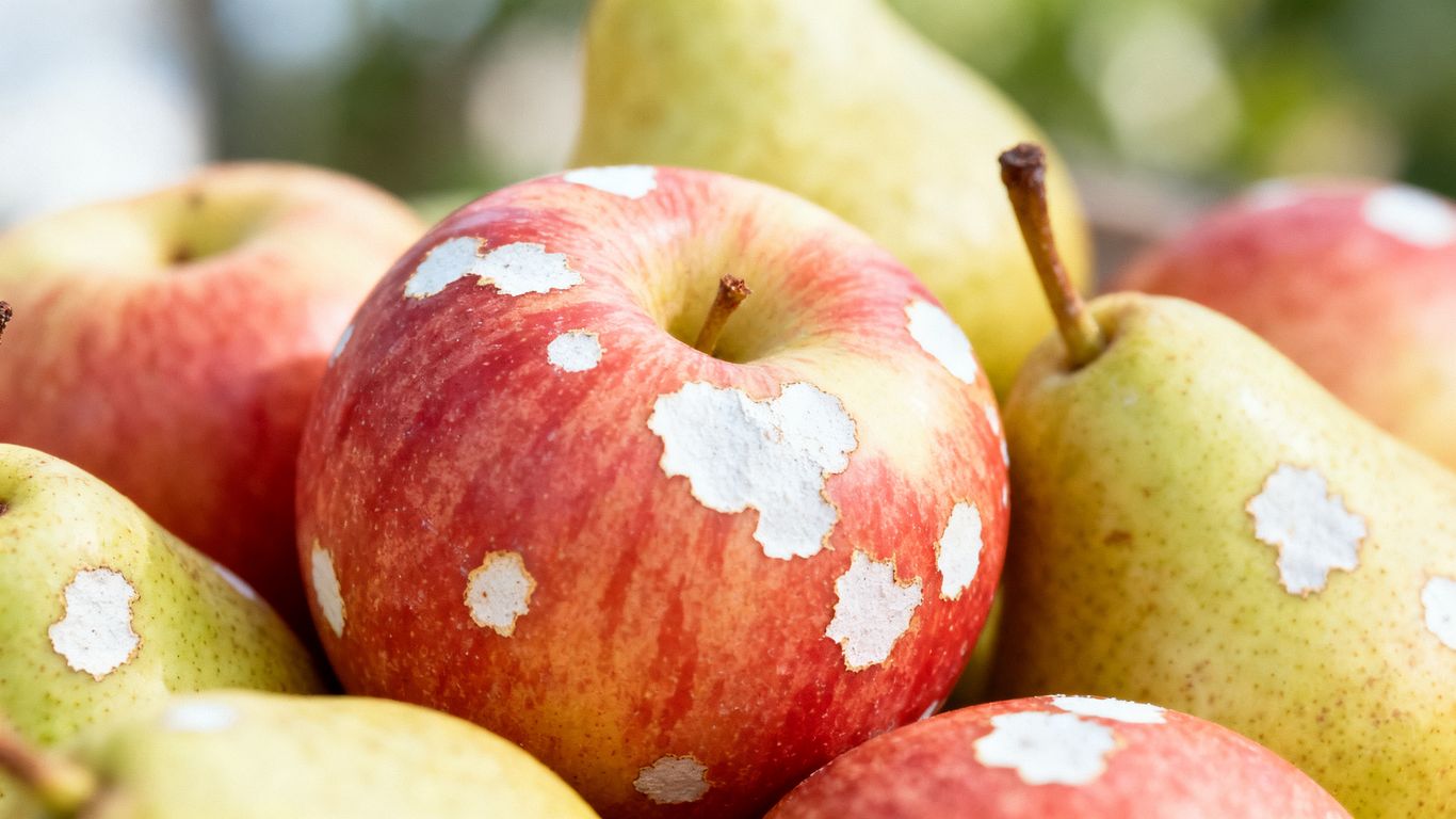Früchte mit weißen Flecken