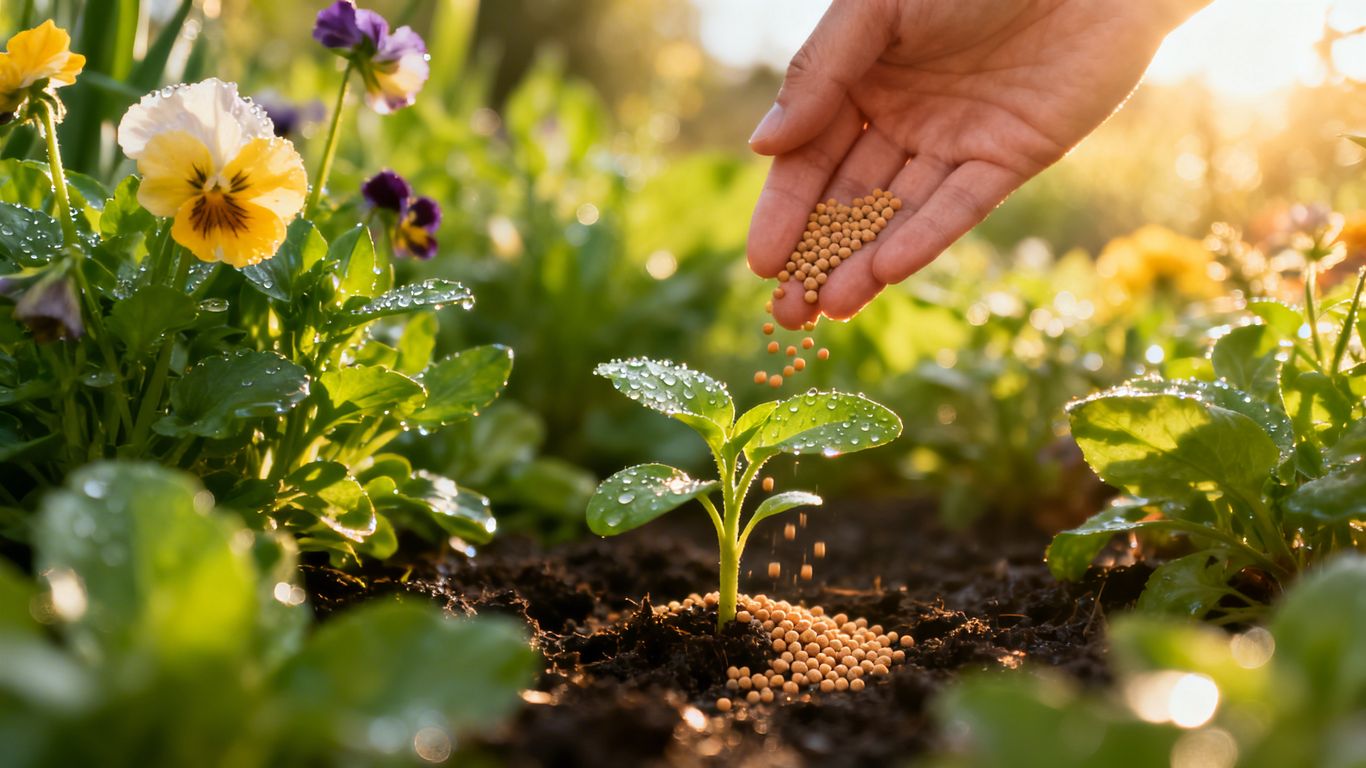 Pflanzen im Frühling mit Dünger versorgen