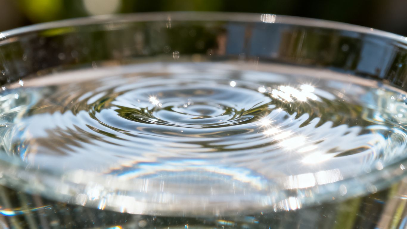 Klares Wasser mit Wellen in einem Glas