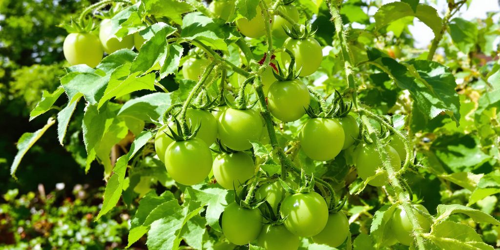 Tomatenpflanze mit abgeschnittenen Trieben in Nahaufnahme