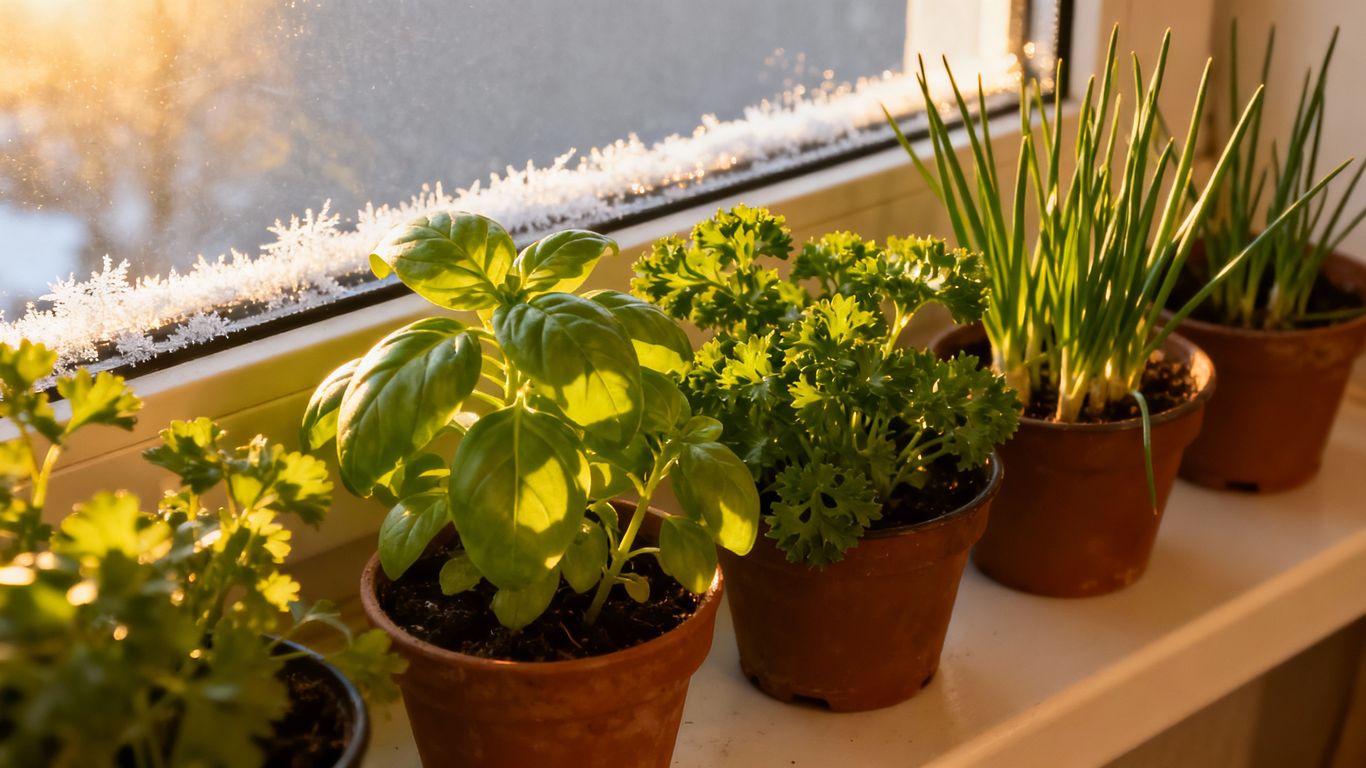 Kräuter auf der Fensterbank im Winter anbauen