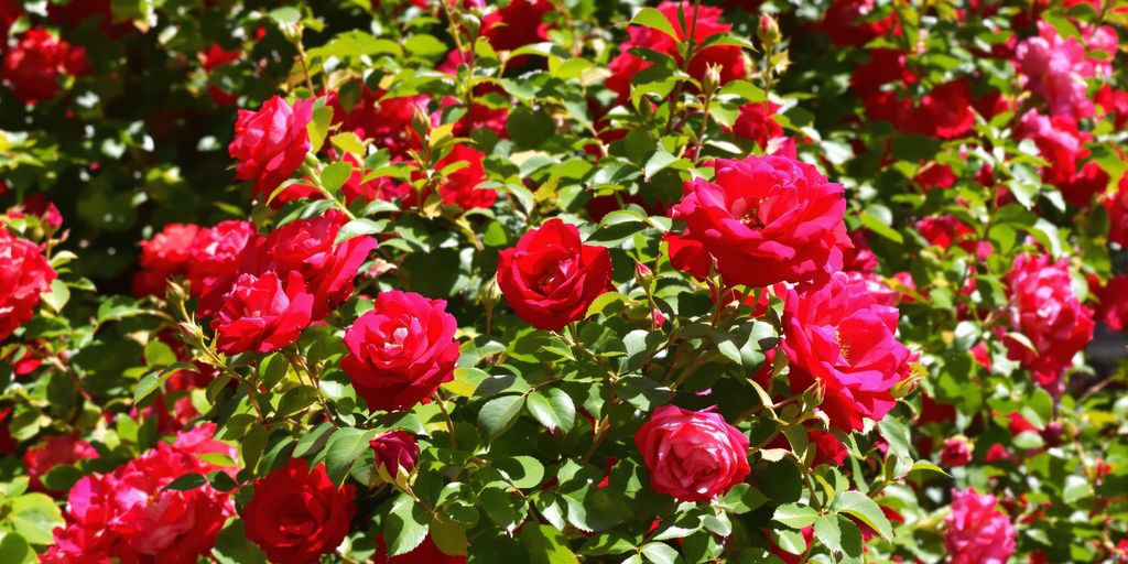 Rosen im September in voller Blüte.