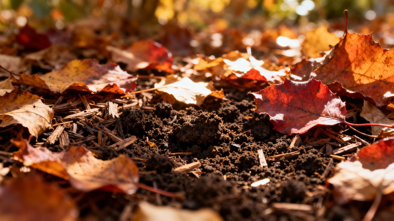 Boden mit Herbstlaub bedeckt