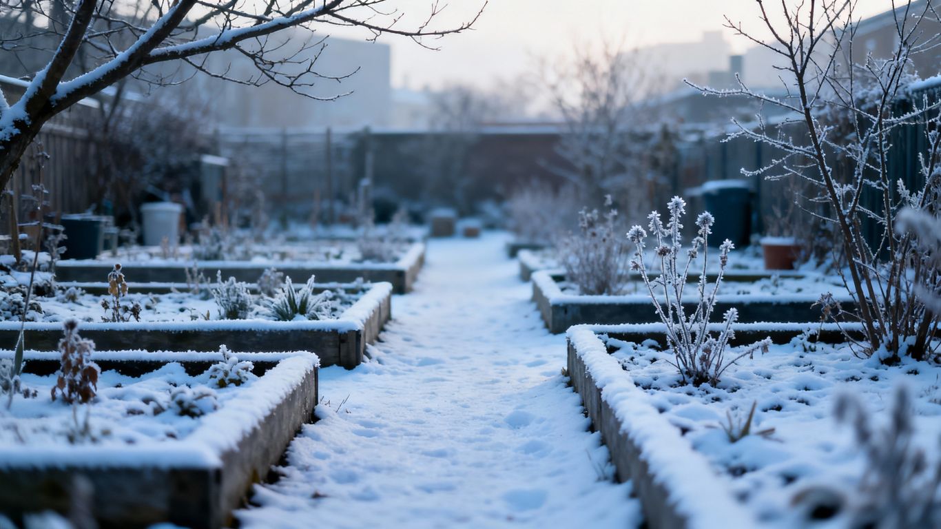 Urbane Gartengemeinschaft im Winter
