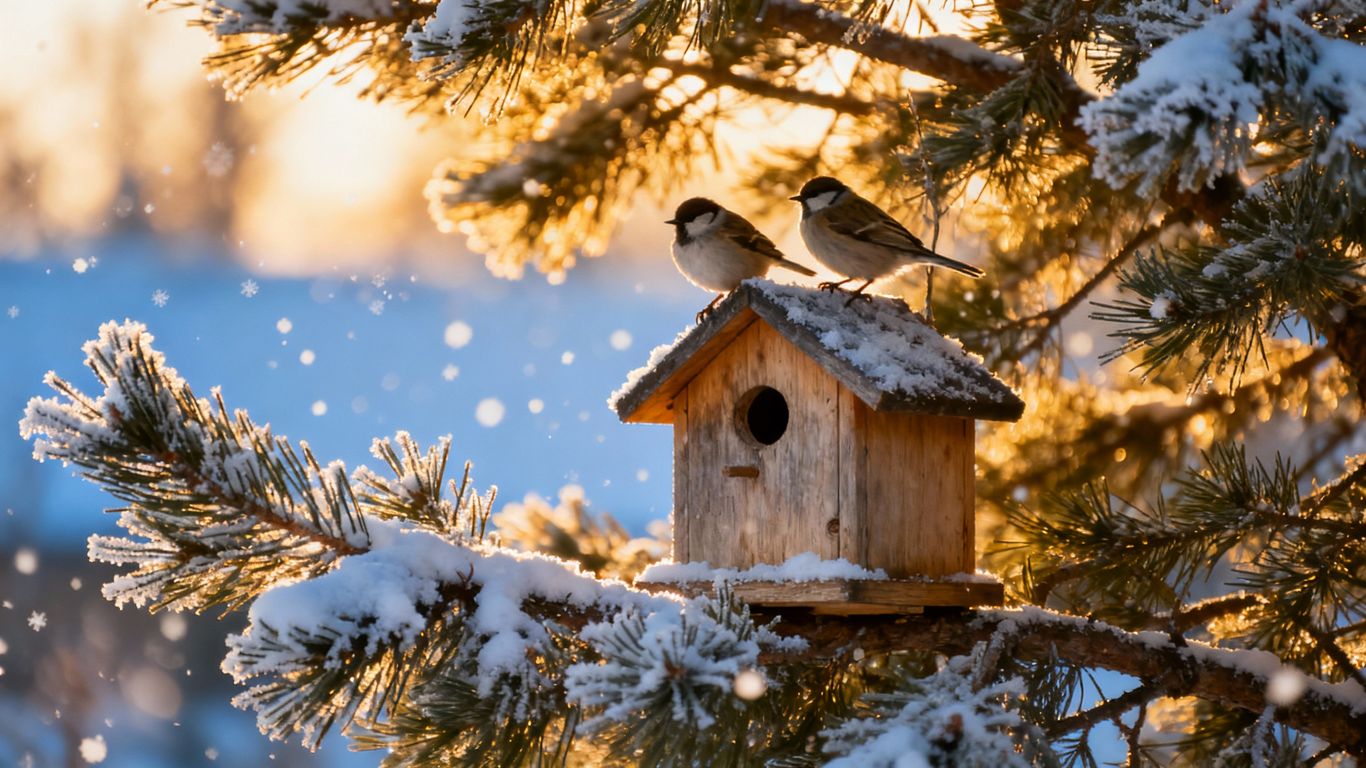 Vogelschutz im Garten: Winterquartiere für Vögel schaffen.