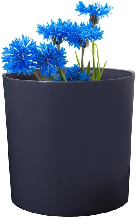 Lot de 2 pots de fleurs Ø 16 cm en plastique anthracite 