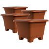 4er Pflanzkübel Groß für Garten & Terrasse - 2er Set in elegantem Terrakotta, 38x38x28 cm, wetterfest & frostsicher (Copy)