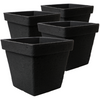 4er Blumentopf Premium Groß 40x40 cm, 46 Liter, Anthrazit - Pflanzkübel Groß Rechteckig - Wetterfest, Langlebig und Stabil