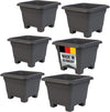 6er Set Blumentopf Groß 38x38 cm - Pflanzkübel Groß Rechteckig in Anthrazit