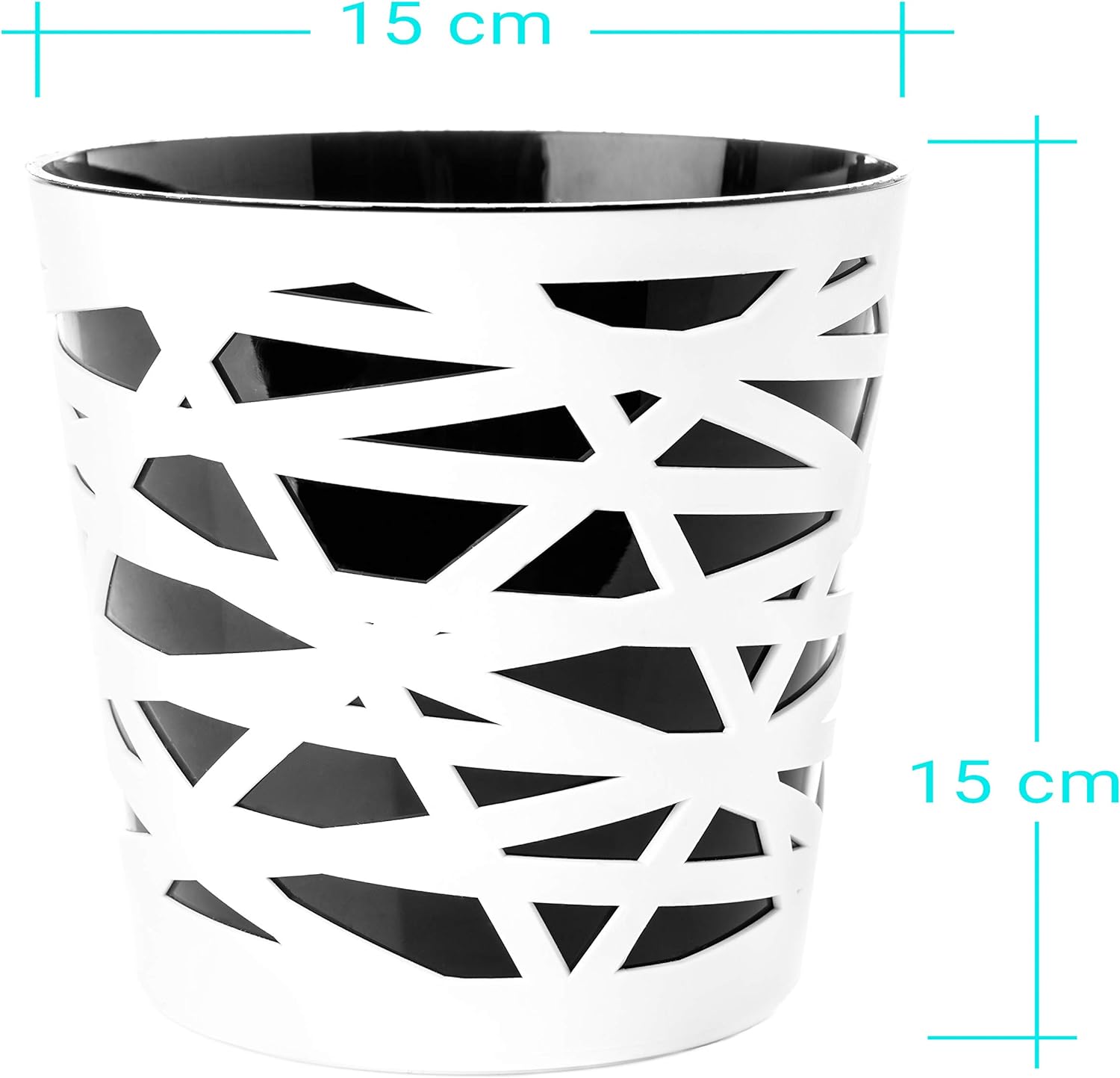 Lot de 4 pots de fleurs &amp; jardinières Ø 15 cm noir/blanc 