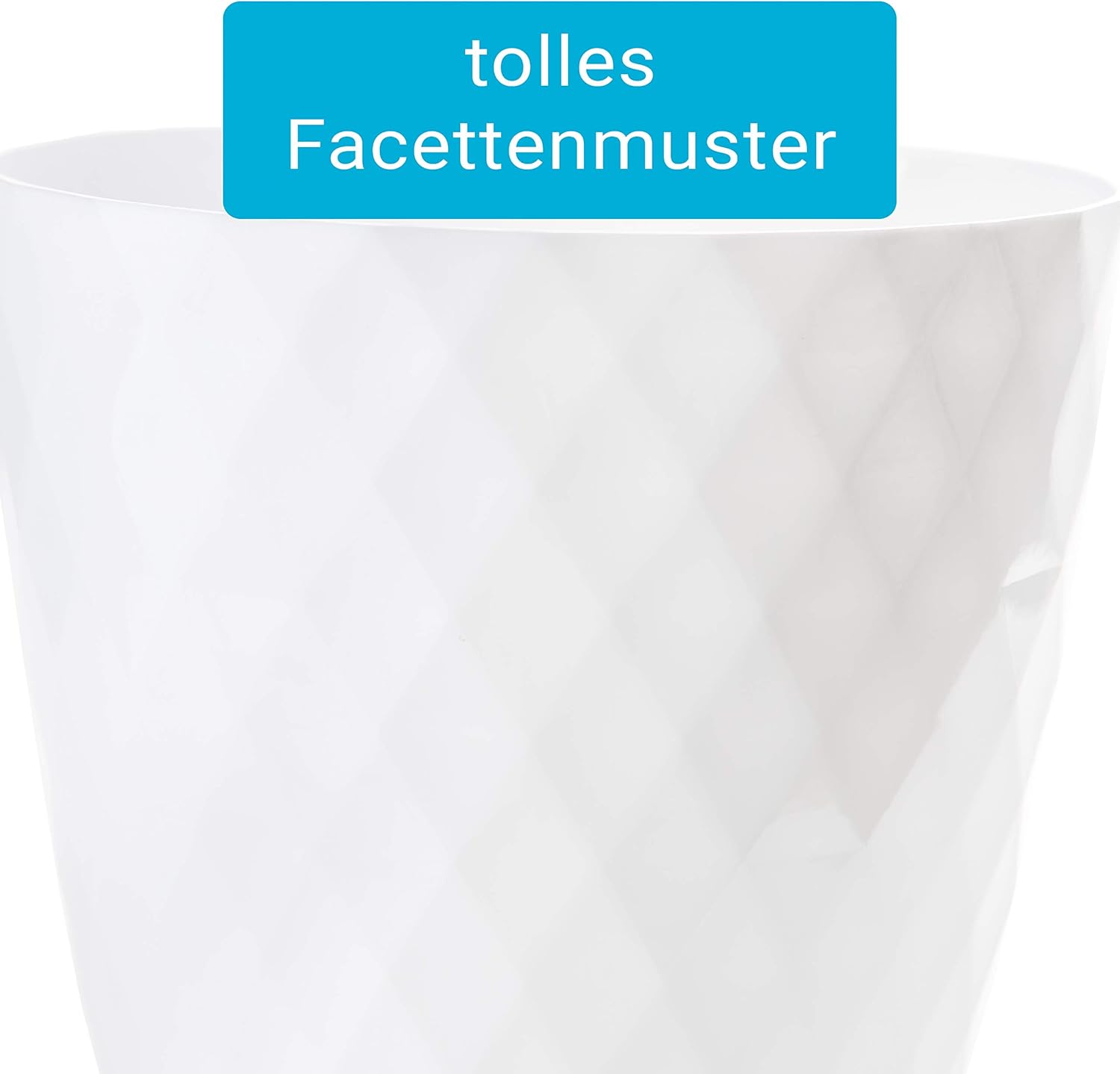 Lot de 3 pots de fleurs Ø 14 cm en plastique blanc brillant 