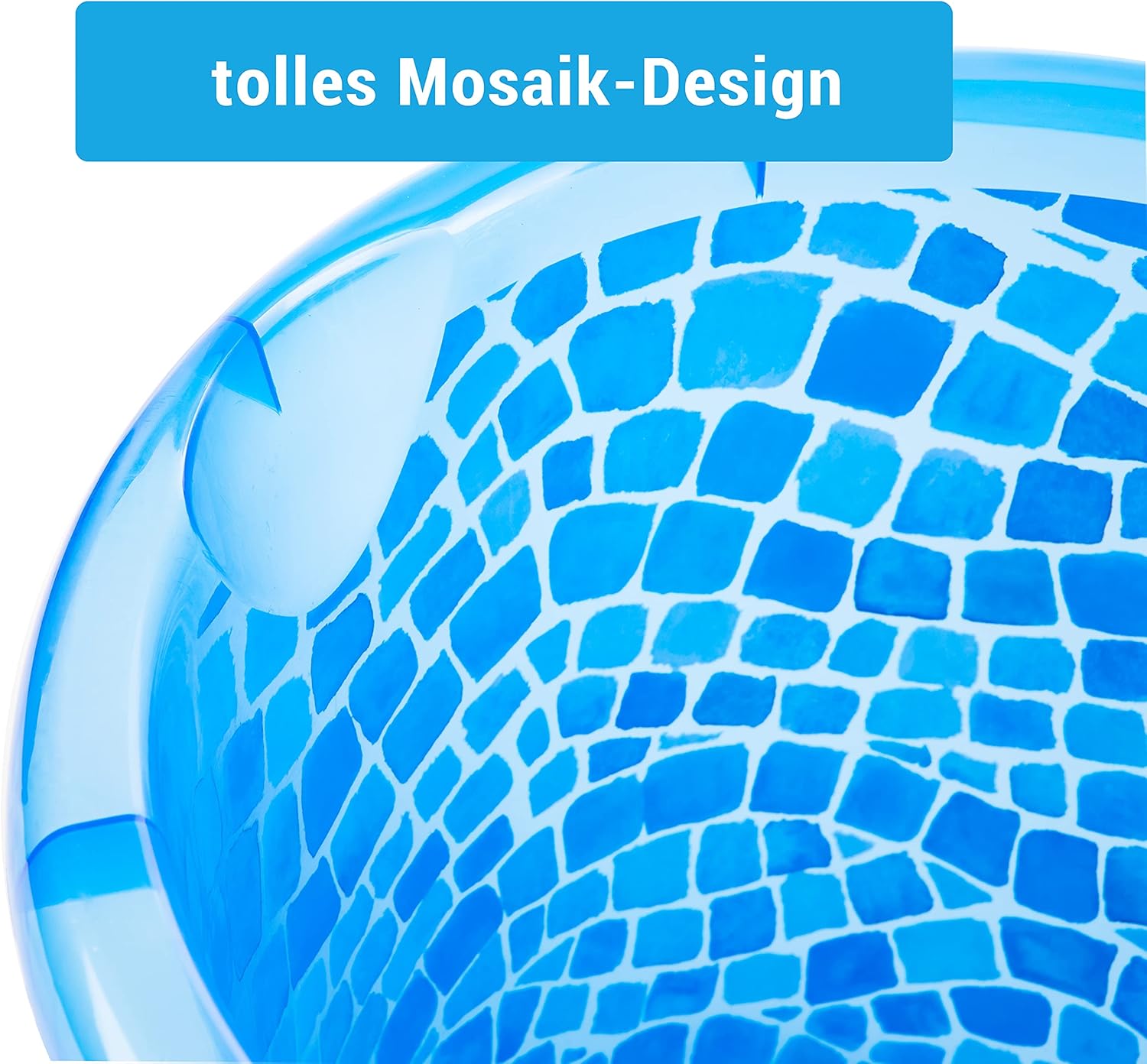 2er Set Putzeimer 10 Liter Kunststoff Mosaik-Design blau