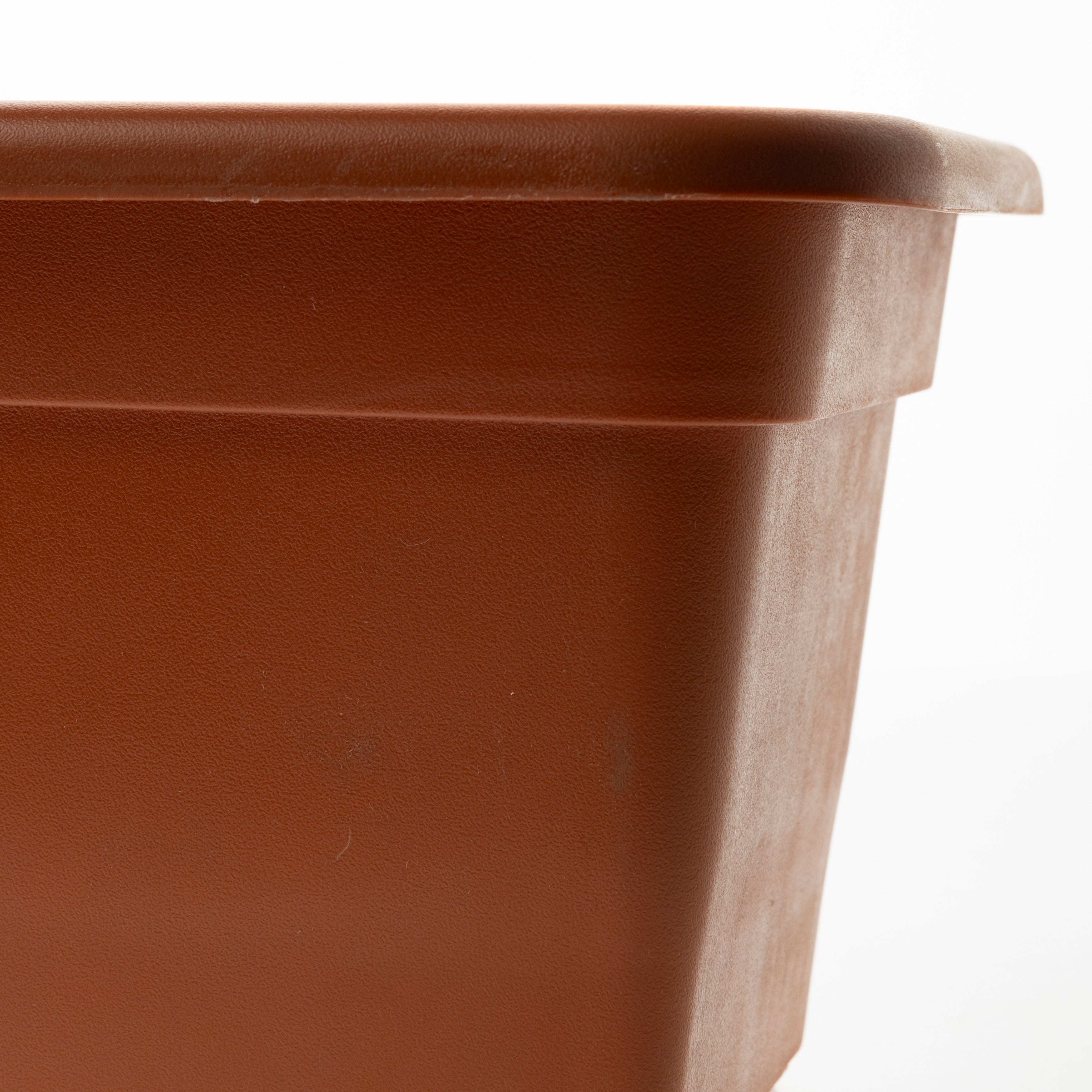 6er Set Blumenkasten Balkon 60 cm mit Untersetzer Terracotta, Hochwertiger Kunststoff, Made in EU